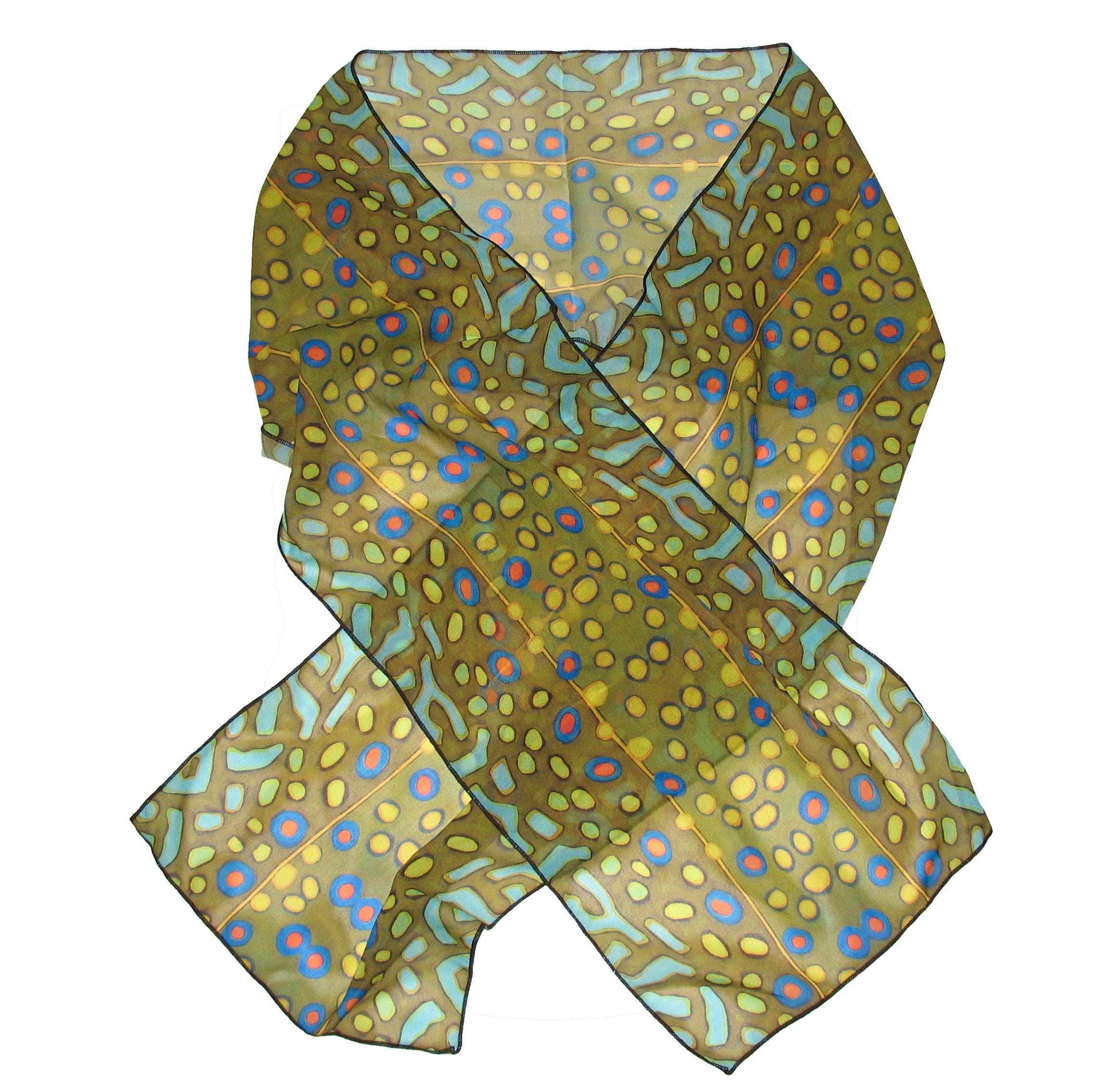 Fin-Flank Silk Brook Trout Scarf - OVERLANDERS Outfitter