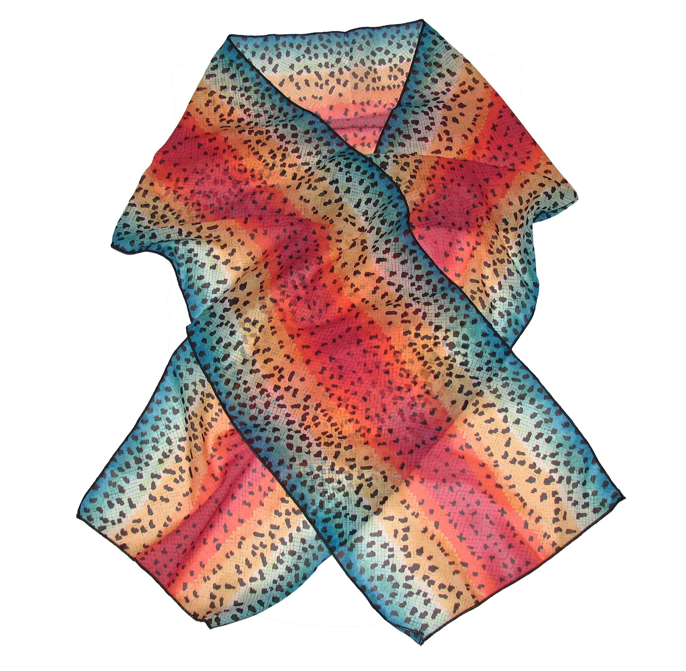 Fin-Flank Silk Rainbow #2 Trout Scarf - OVERLANDERS Outfitter