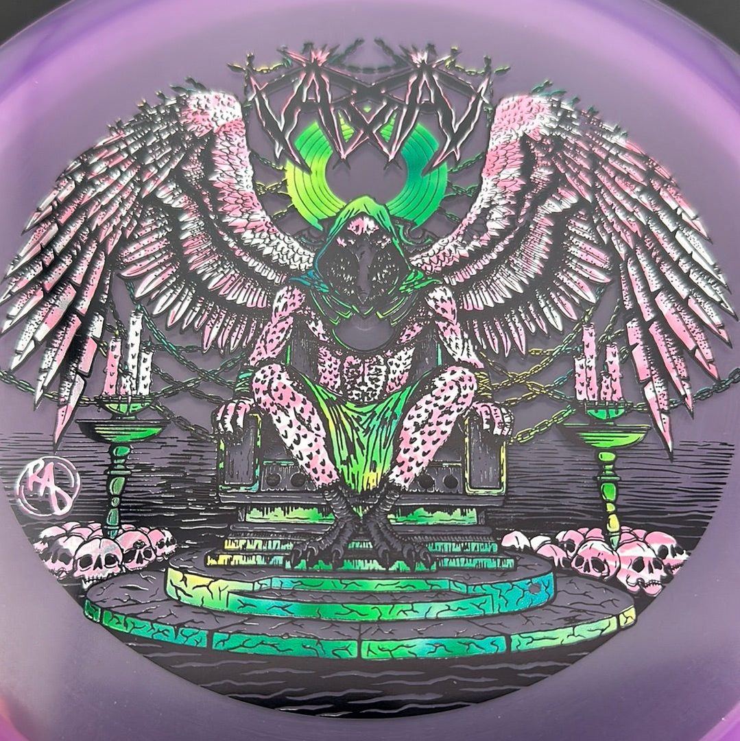 CryZtal Buzzz disc golf disc by Rare Air Discs featuring Karudi the Overseer artwork, designed for precision throws.