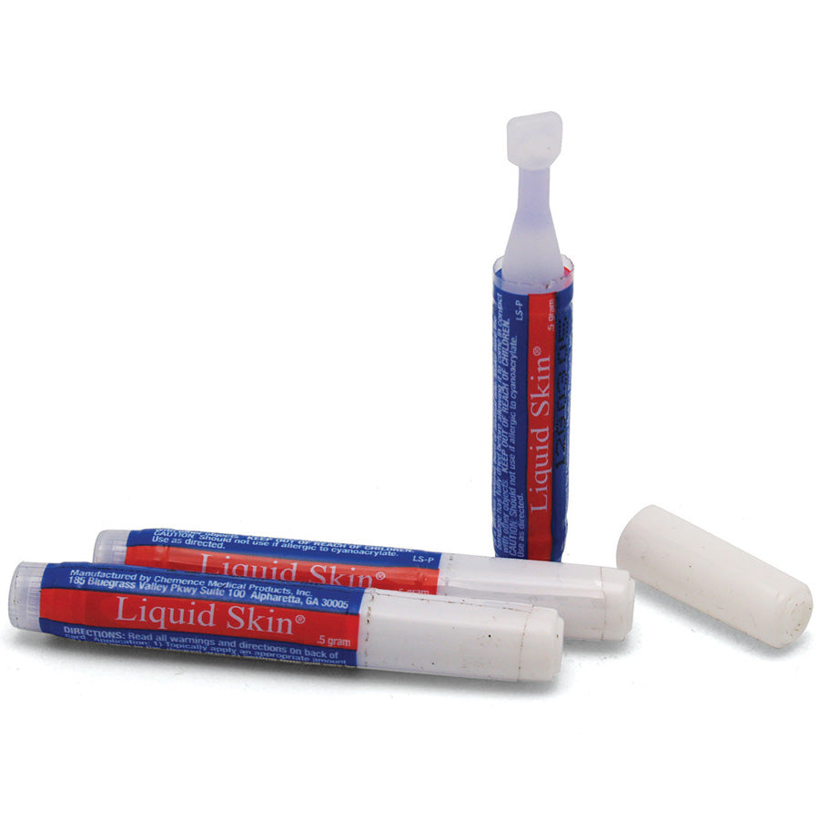 Liquid Skin Liquid Bandage in a bottle, ideal for protective wraps and bandages from quakekits.com.