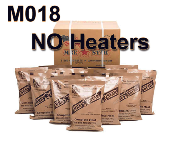 Case of 12 Alpenglow Readiness Supply single complete MRE meals in standard variety without heaters.
