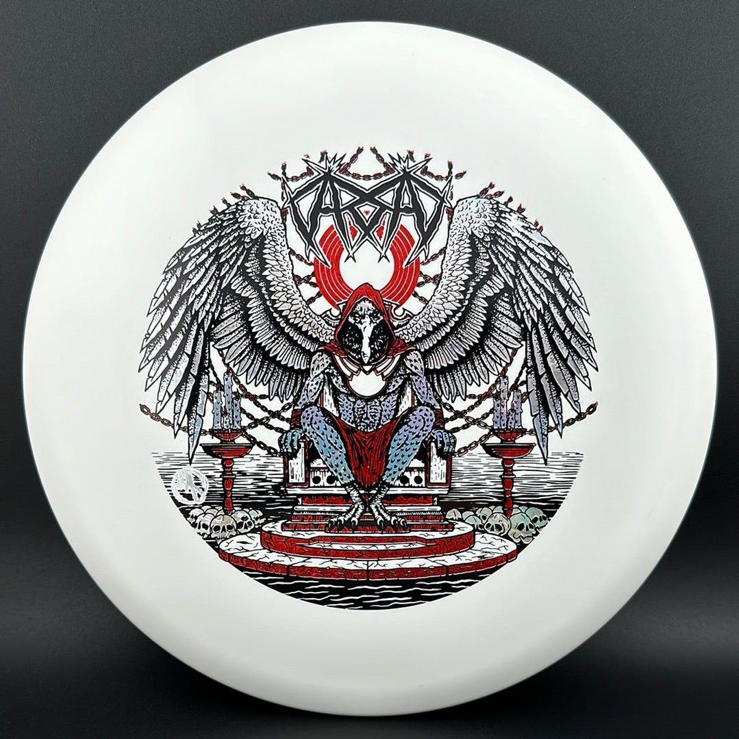 Rare Air Discs ESP Glo Buzzz Karudi the Overseer disc golf disc from Ripper Studios, featuring vibrant glow-in-the-dark design.