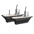 Pair of Garmin GT56UHD-THP thru-hull mount transducers for marine sonar, featuring durable design and high-performance underwater imaging.