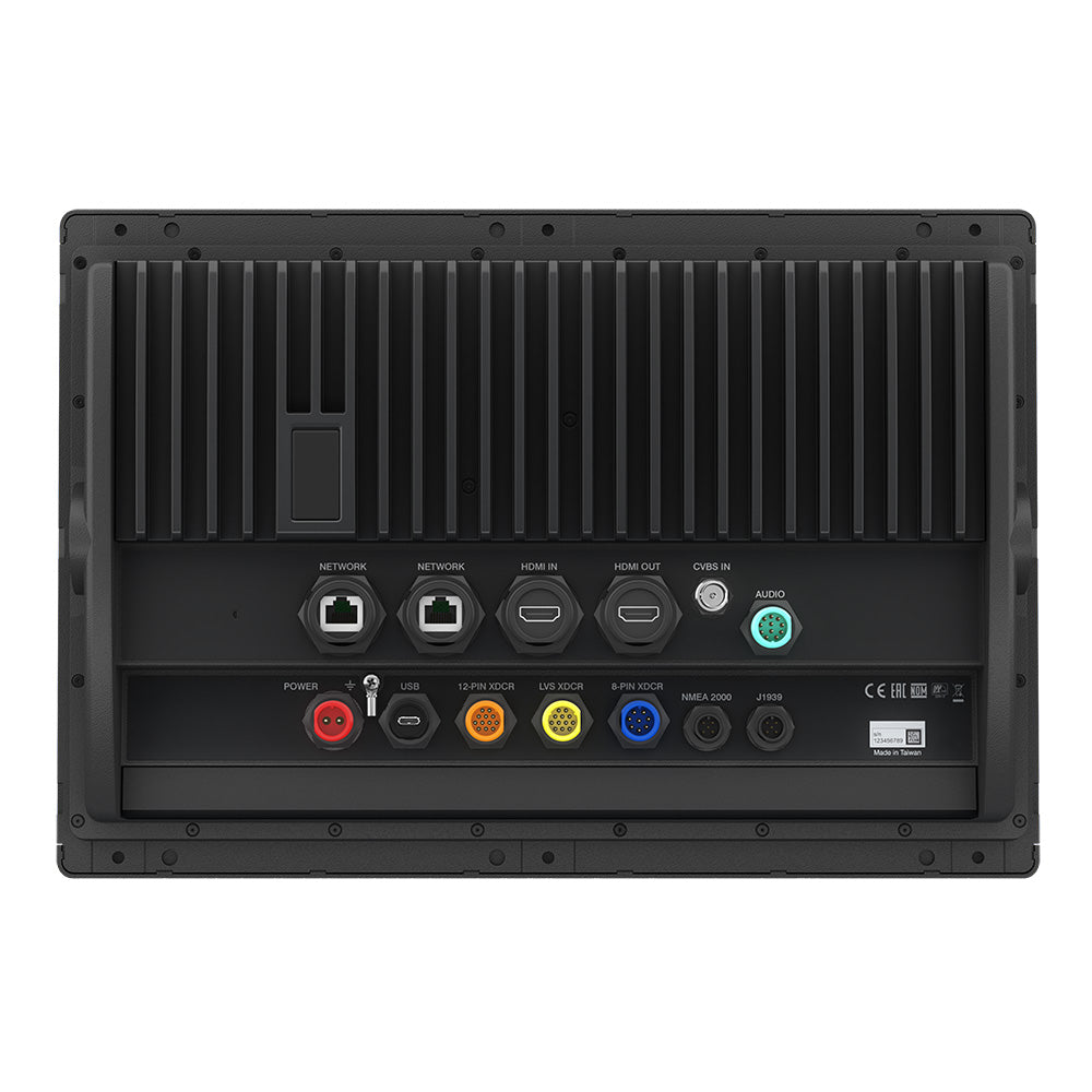 Garmin GPSMAP 8616xsv combo GPS and fishfinder display showing navigation charts and sonar imaging on the screen.