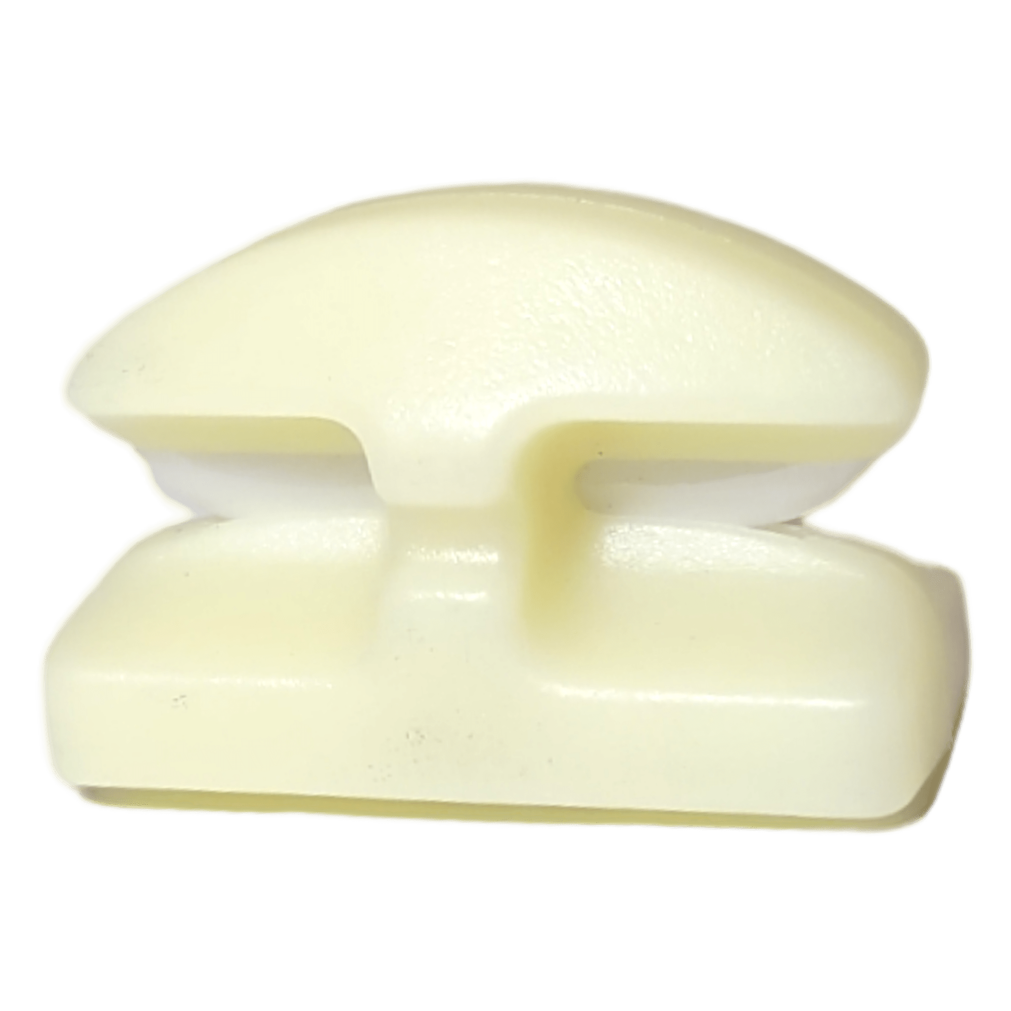 Line Cutterz ceramic blade peel & stick flat mount with a sleek design, showcasing the cutting edge and adhesive backing.