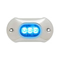 Attwood LightArmor HPX underwater light with 3 blue LEDs, designed for marine boats, by Wake World Parts.