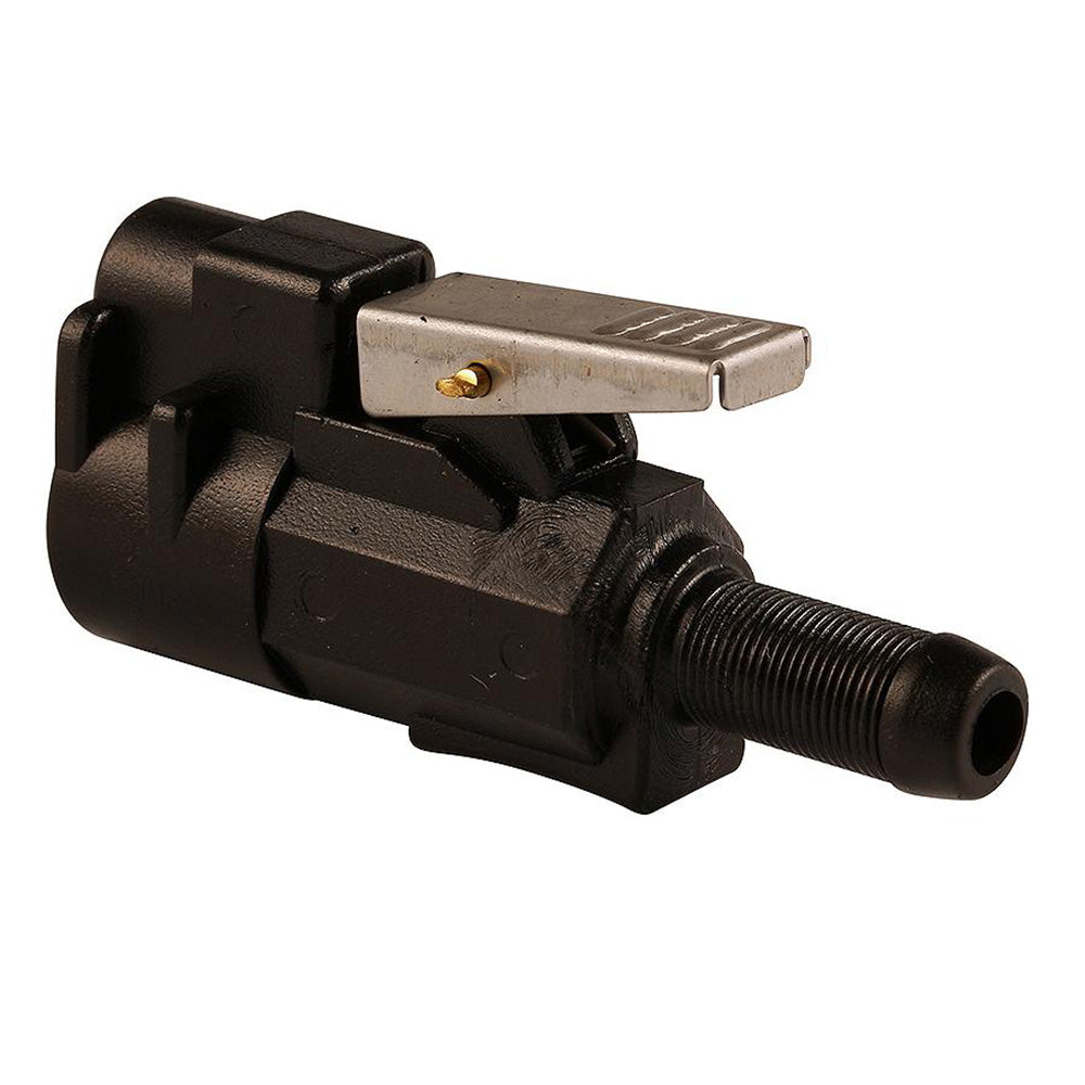 Attwood Mercury female hose tank fitting with 3/8-inch barb for fuel hoses, designed for marine fuel systems.