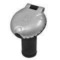 Attwood angled deck fill cap with scalloped chrome top for carbon canister system, part of Wake World Parts marine fuel access.