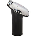Attwood angled deck fill cap with scalloped stainless steel top for carbon canister system, suitable for marine boats.