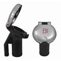 Attwood deck fill for pressure relief systems with angled body and scalloped stainless steel cap, suitable for boat decks.