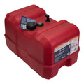 Attwood 12-gallon portable fuel tank with built-in gauge, designed for marine use, by Wake World Parts.