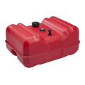 Attwood 12-gallon portable low profile fuel tank with gauge, designed for boats, by Wake World Parts, shown in the image.
