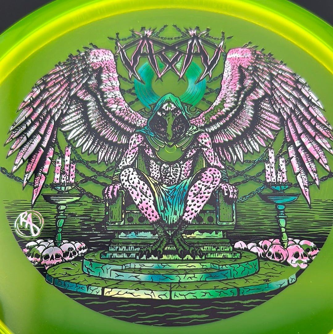 CryZtal Buzzz disc golf disc by Rare Air Discs featuring Karudi the Overseer artwork, designed for accurate throws and durability.
