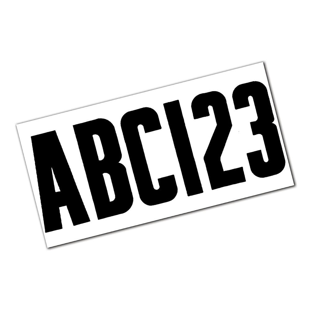 Black Attwood letter and number kit for boats, accessory set with black characters for customization, by Wake World Parts.