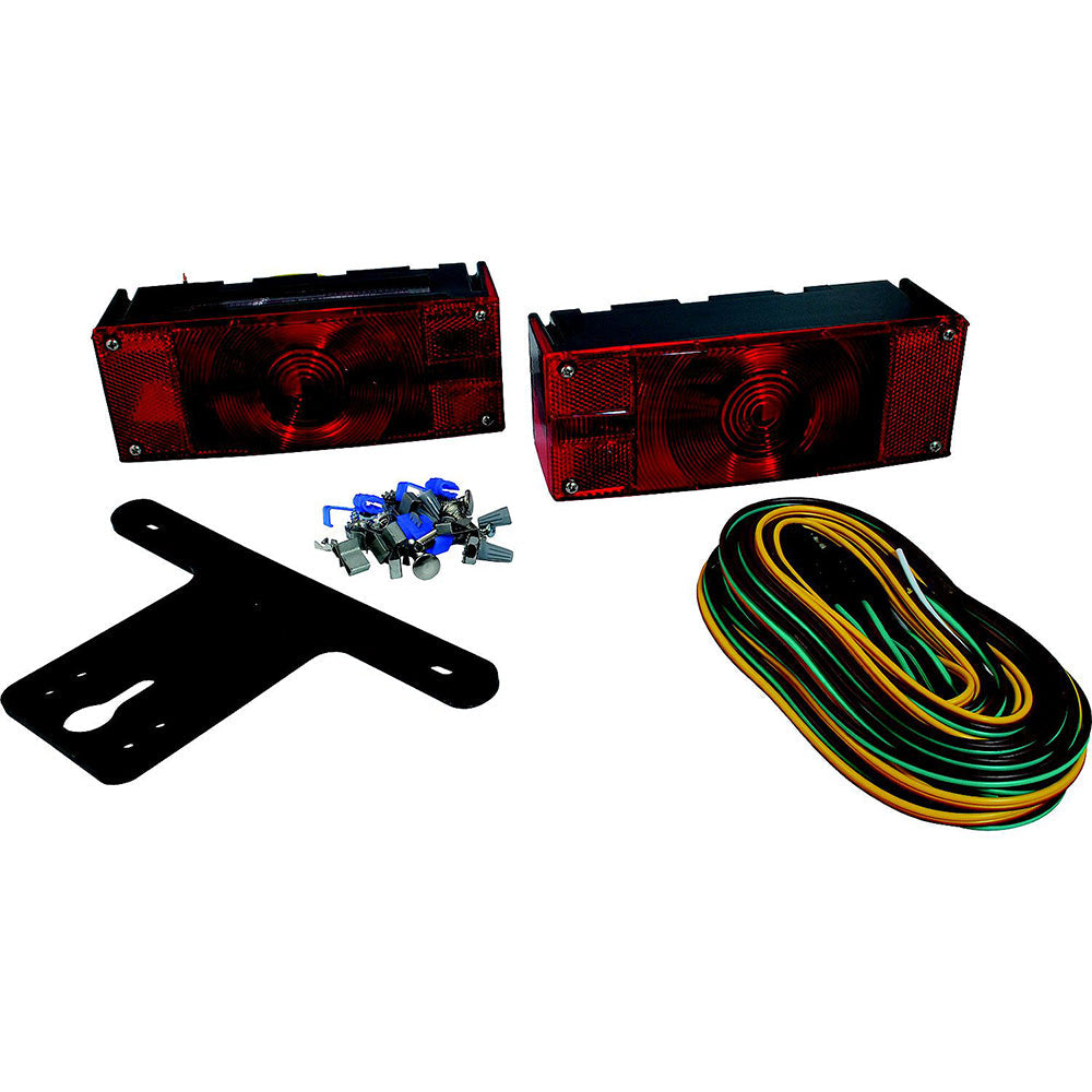 Attwood Low-Profile Submersible Trailer Light Kit from Wake World Parts, showing LED lights and wiring for boat trailer safety.