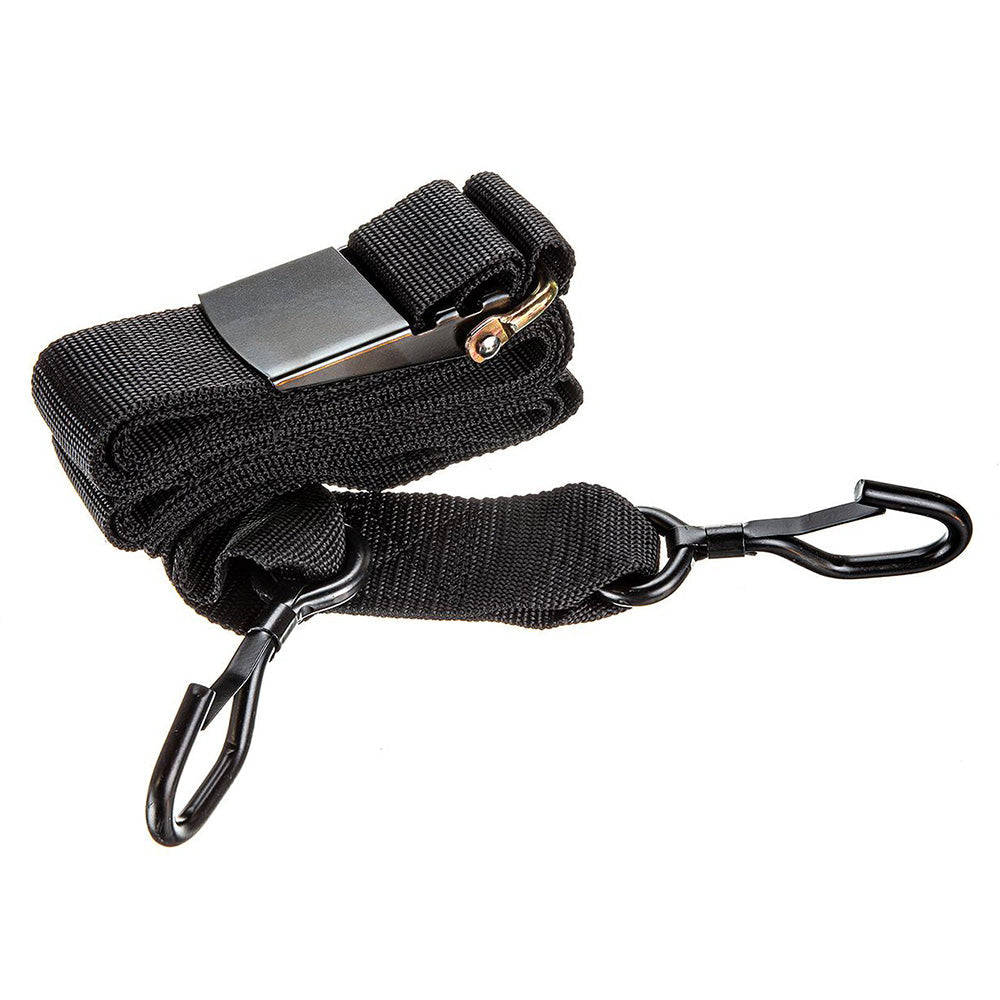 Attwood quick-release gunwale strap 2-inch by 13-inch tie-down for boats, designed for secure fastening and easy release.