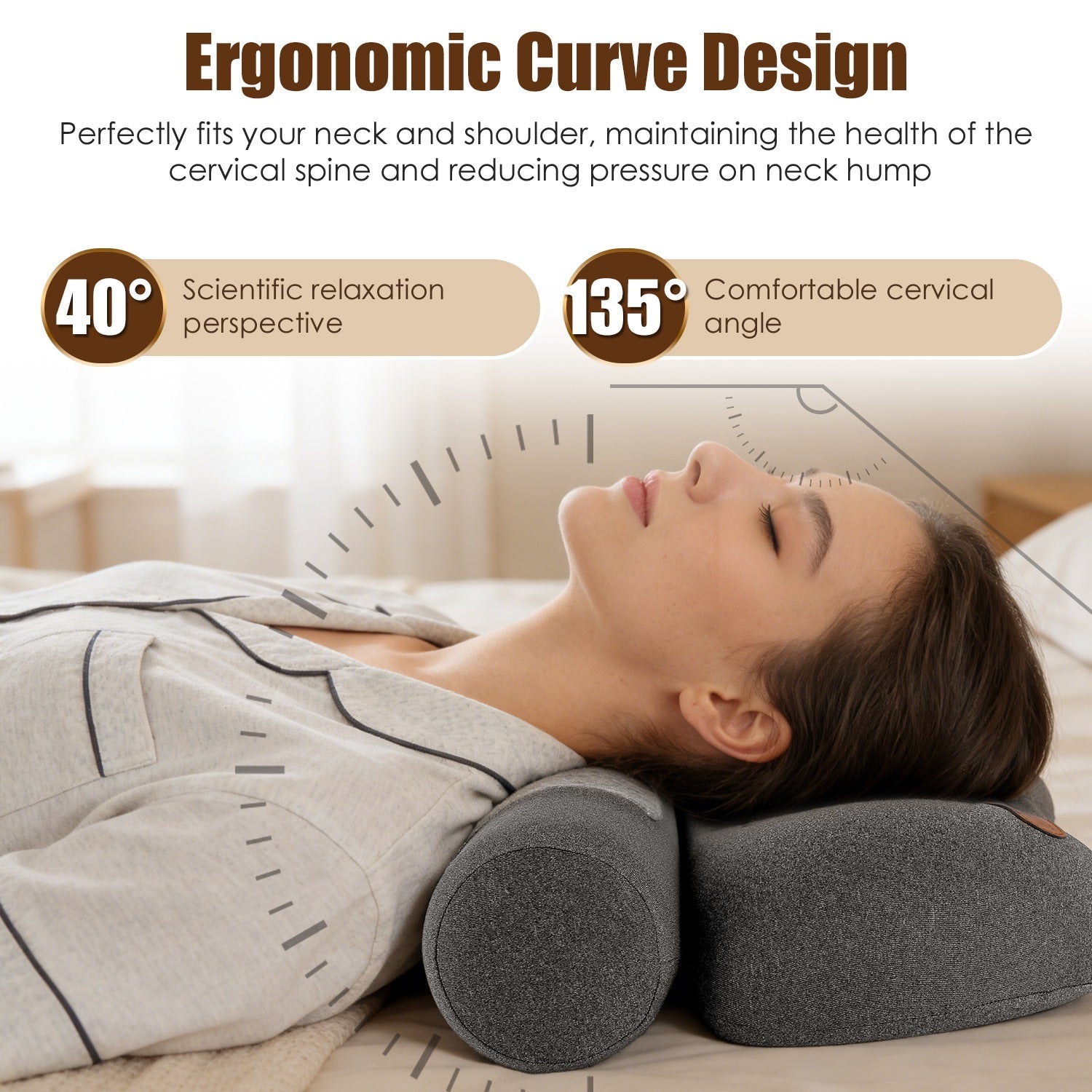 USB Heated Neck Pillow Zero Pressure Memory Foam Cervical Neck Pillow Heated Bed Pillow with Eye Mask Adapter for Pain Relief - OVERLANDERS Outfitter