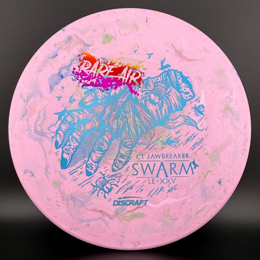 Rare Air Discs CT Jawbreaker Swarm disc golf disc with ledgestone pattern and vibrant colors, designed for professional players.