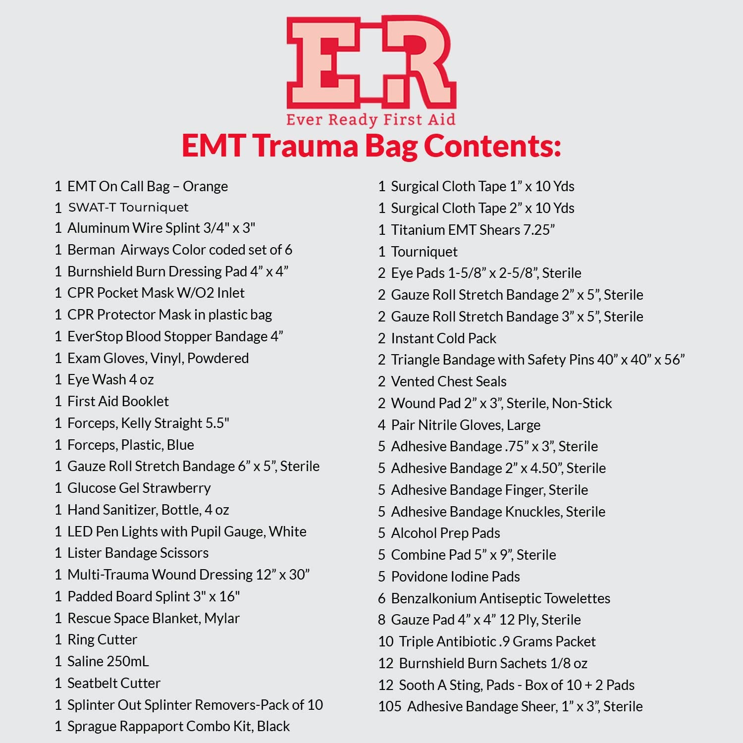 Deluxe EMT Trauma Kit - Fully Stocked First Responder Bag - We The Collective