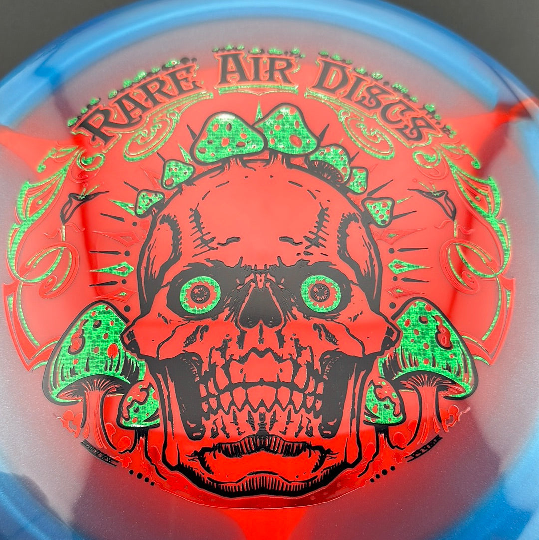 Rare Air Discs Halo S-Blend Conqueror disc golf disc featuring vibrant artwork and a durable S-Blend material.