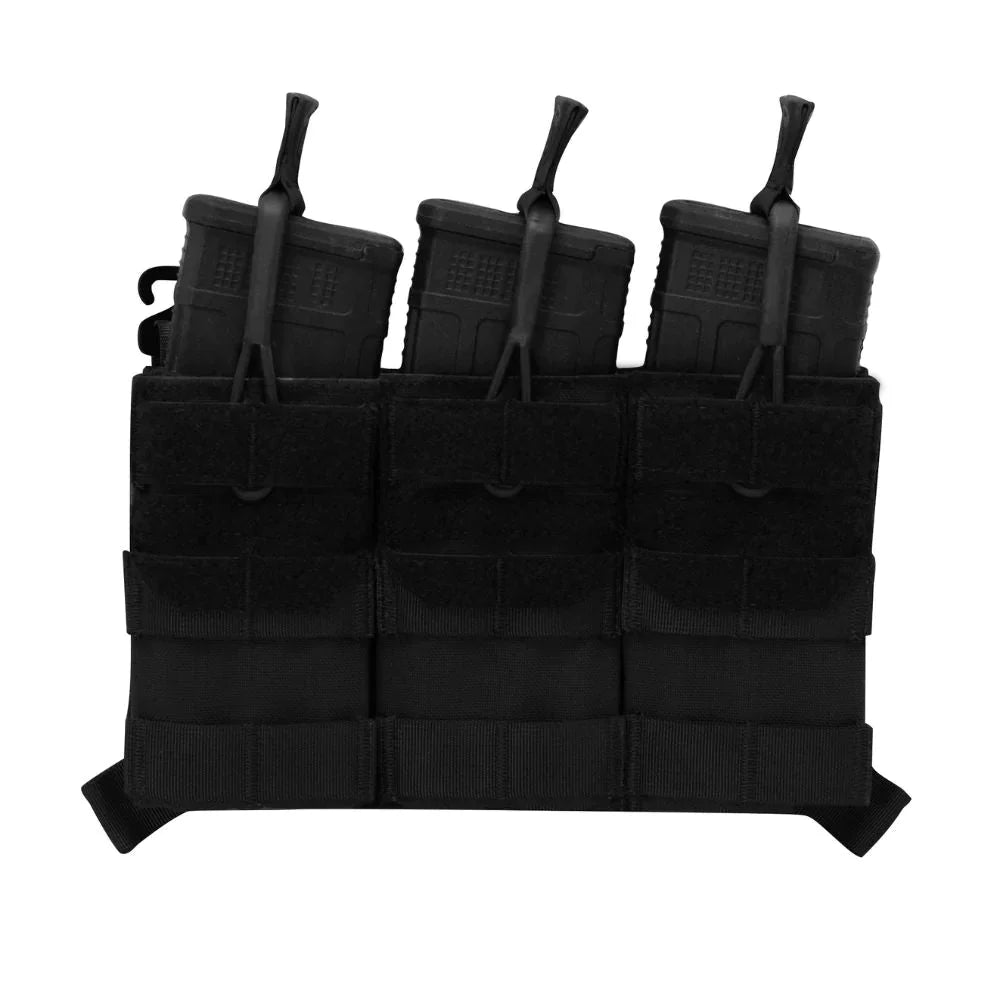 HCC Tactical AG3 Triple Mag Placard for tactical gear, holding three rifle magazines in a durable black pouch.