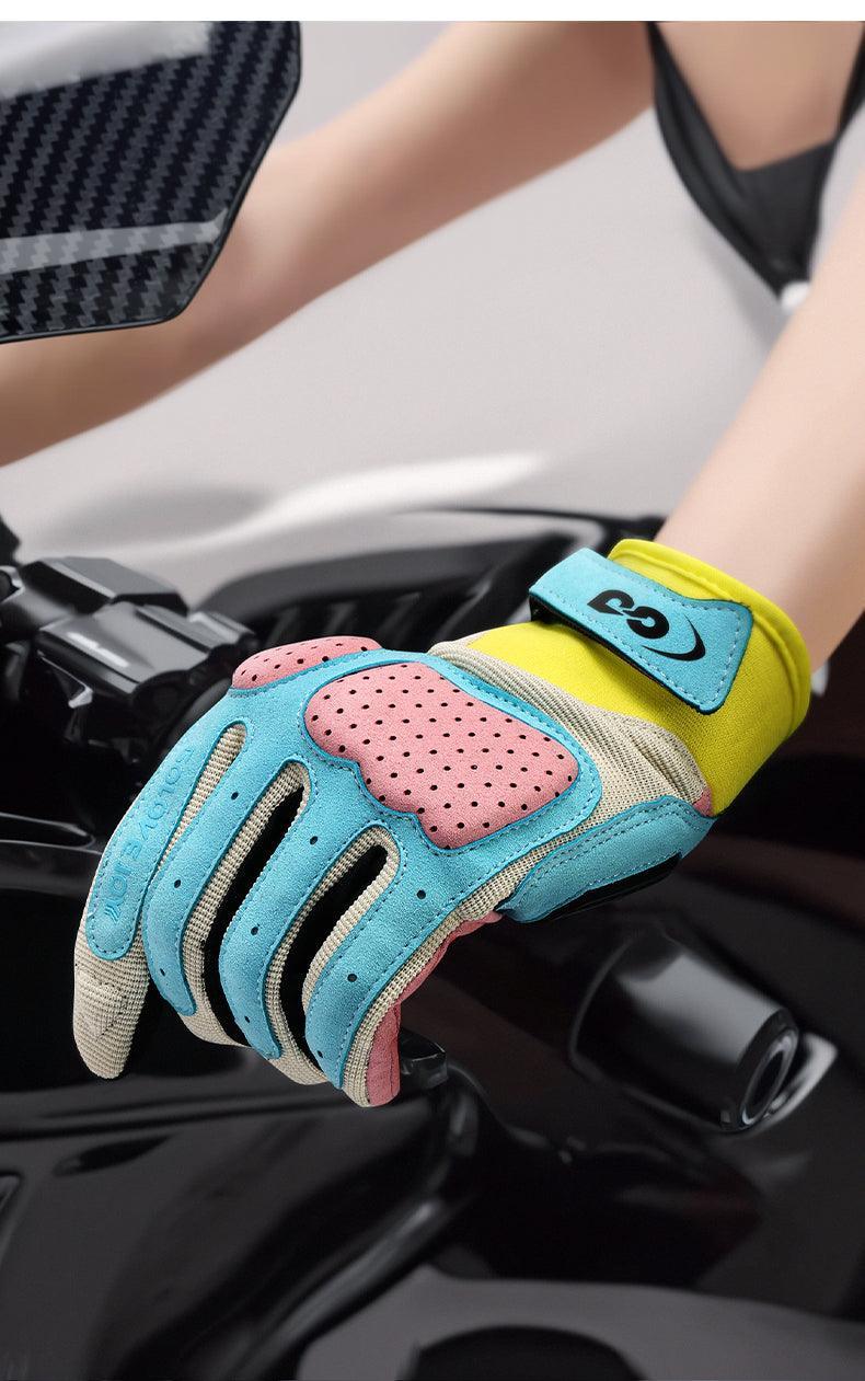 Bean's Moto Booth ColorGuard™ summer sun protection breathable motorcycle gloves with reinforced palm and adjustable wrist strap.