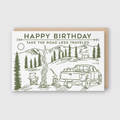 Happy Birthday greeting card featuring a truck with "Road Less Traveled" design by Pike Street Press