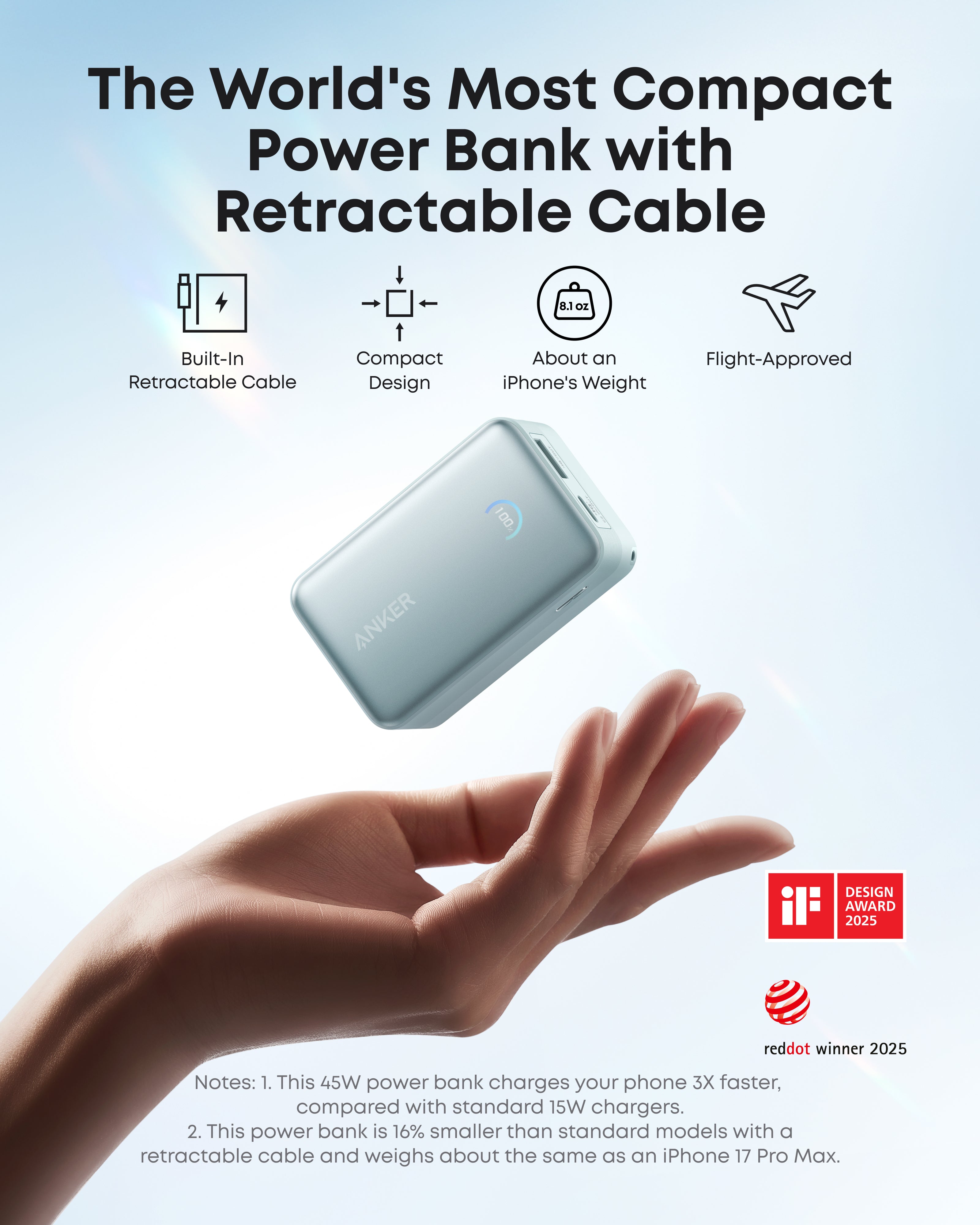 Anker Nano Power Bank (10K, 45W, Built-In Retractable USB-C Cable) - We The Collective