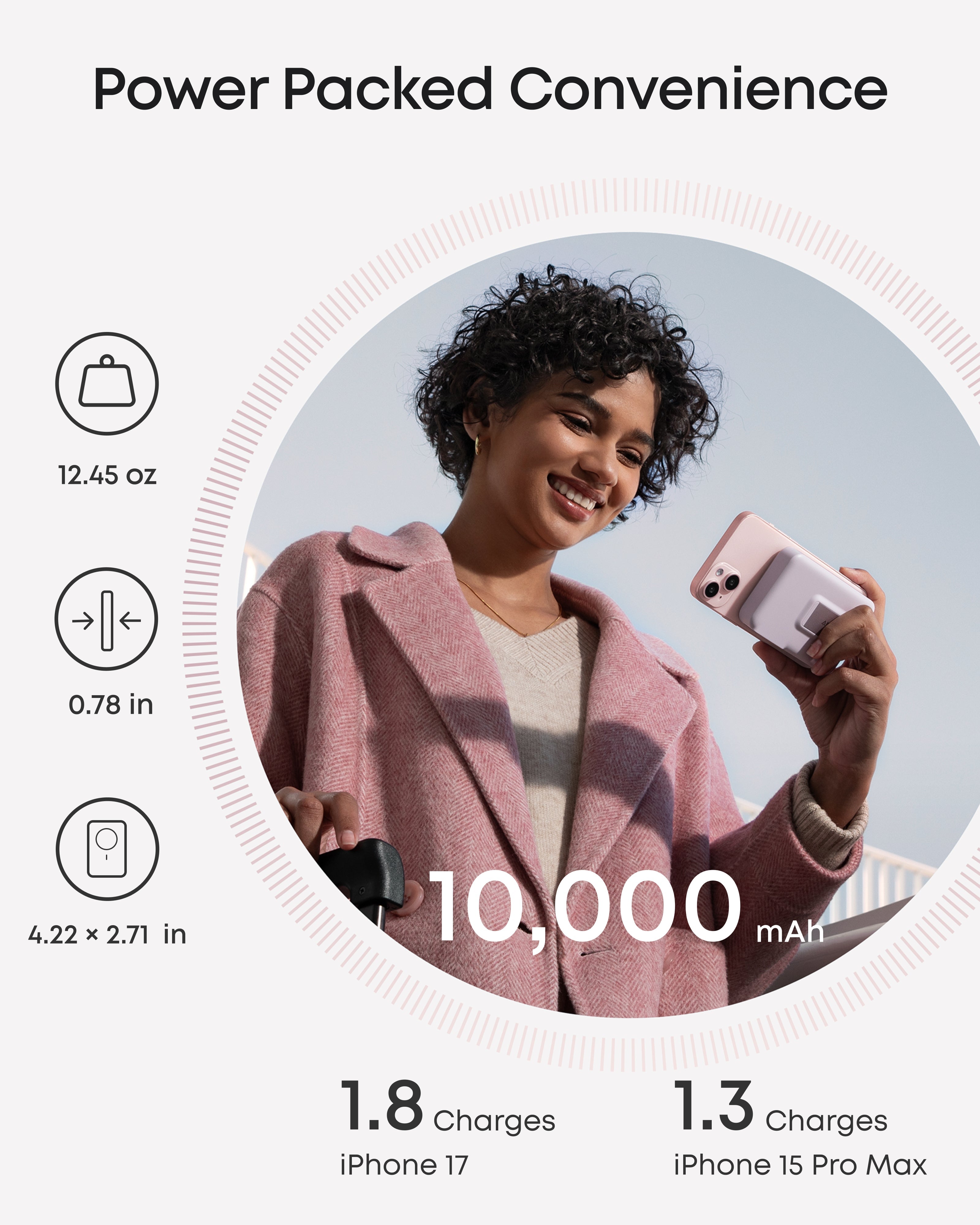 Anker MagGo 10K Power Bank showing compact design with USB-C port and magnetic attachment area on a white background.