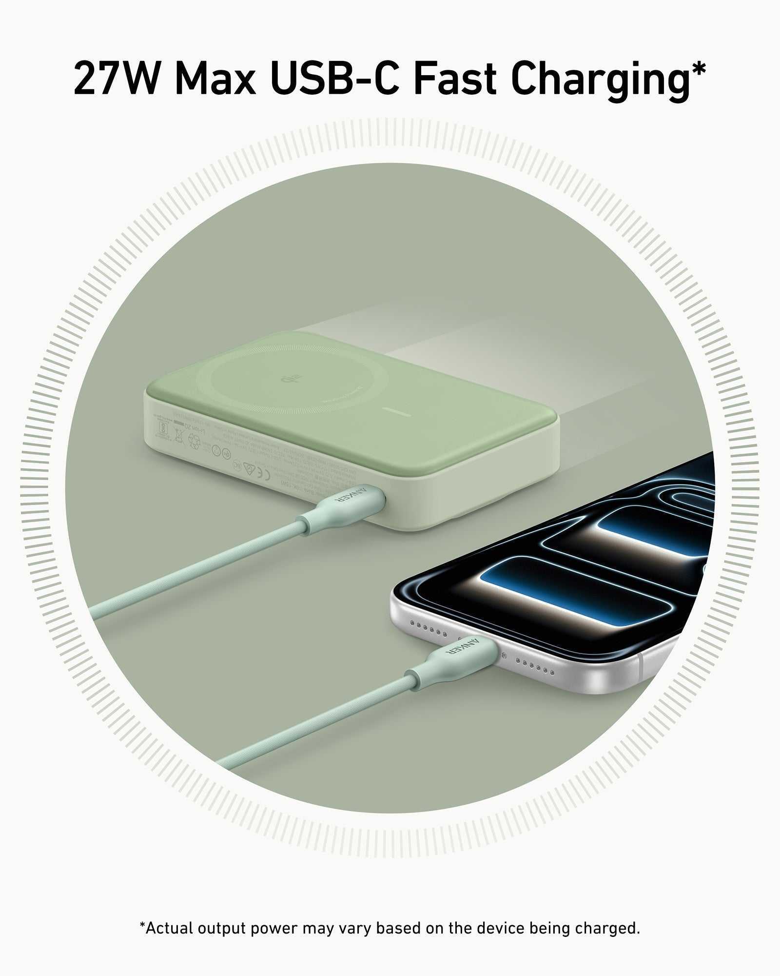 Anker MagGo 10K power bank with sleek black design and magnetic attachment feature for wireless charging.