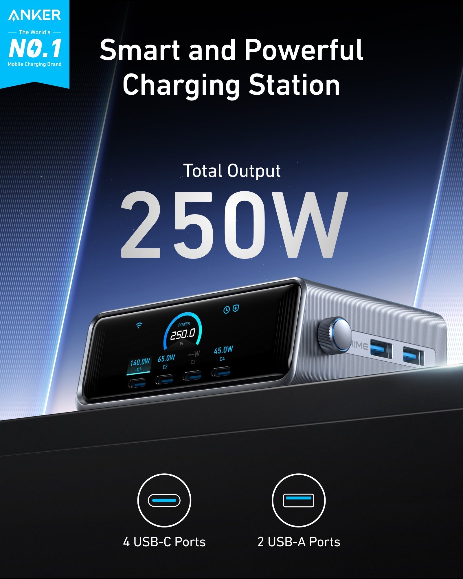 Anker Prime Charger (250W, 6 Ports, GaNPrime) - We The Collective