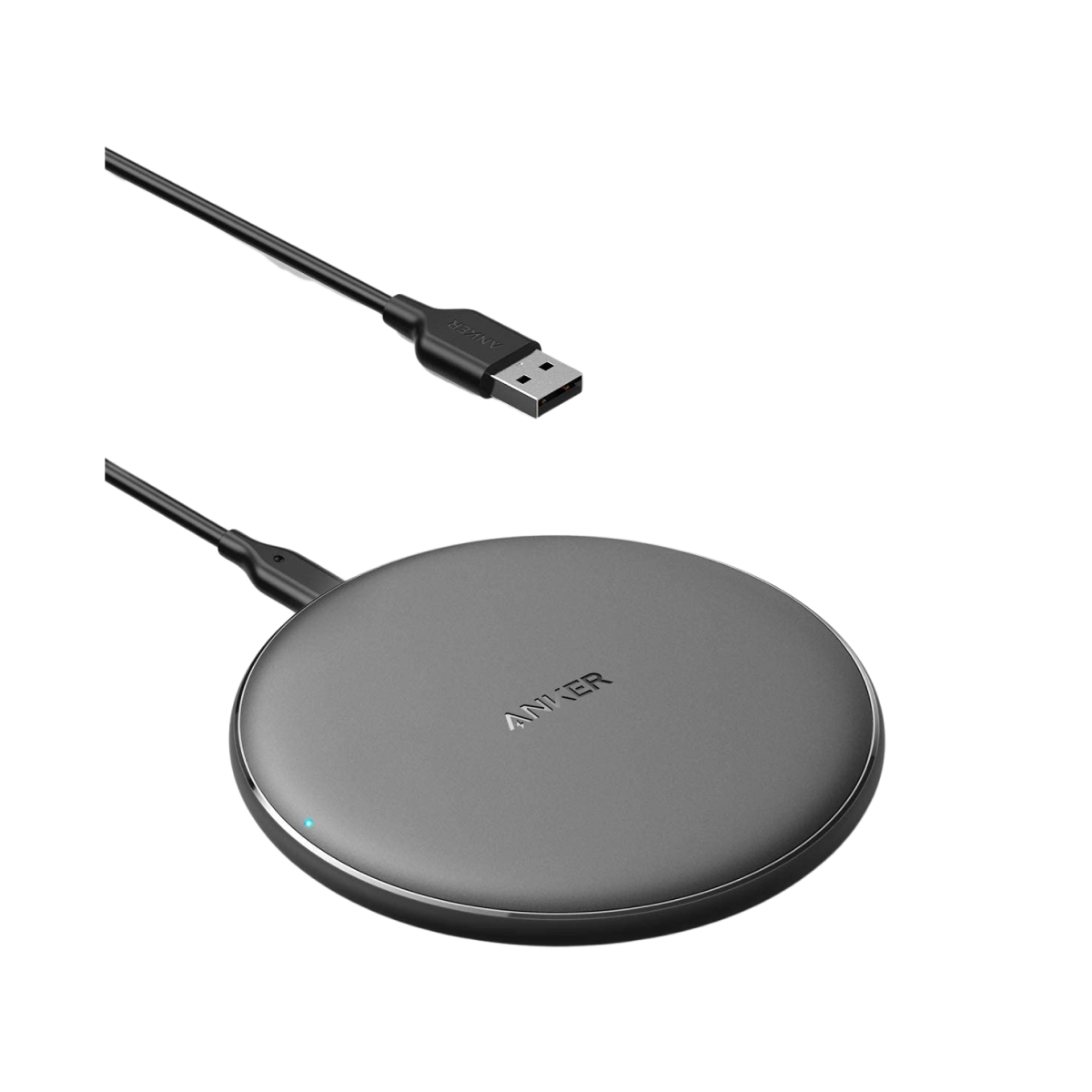 Anker 313 Wireless Charger Pad with a sleek design, ideal for efficient charging of compatible devices.