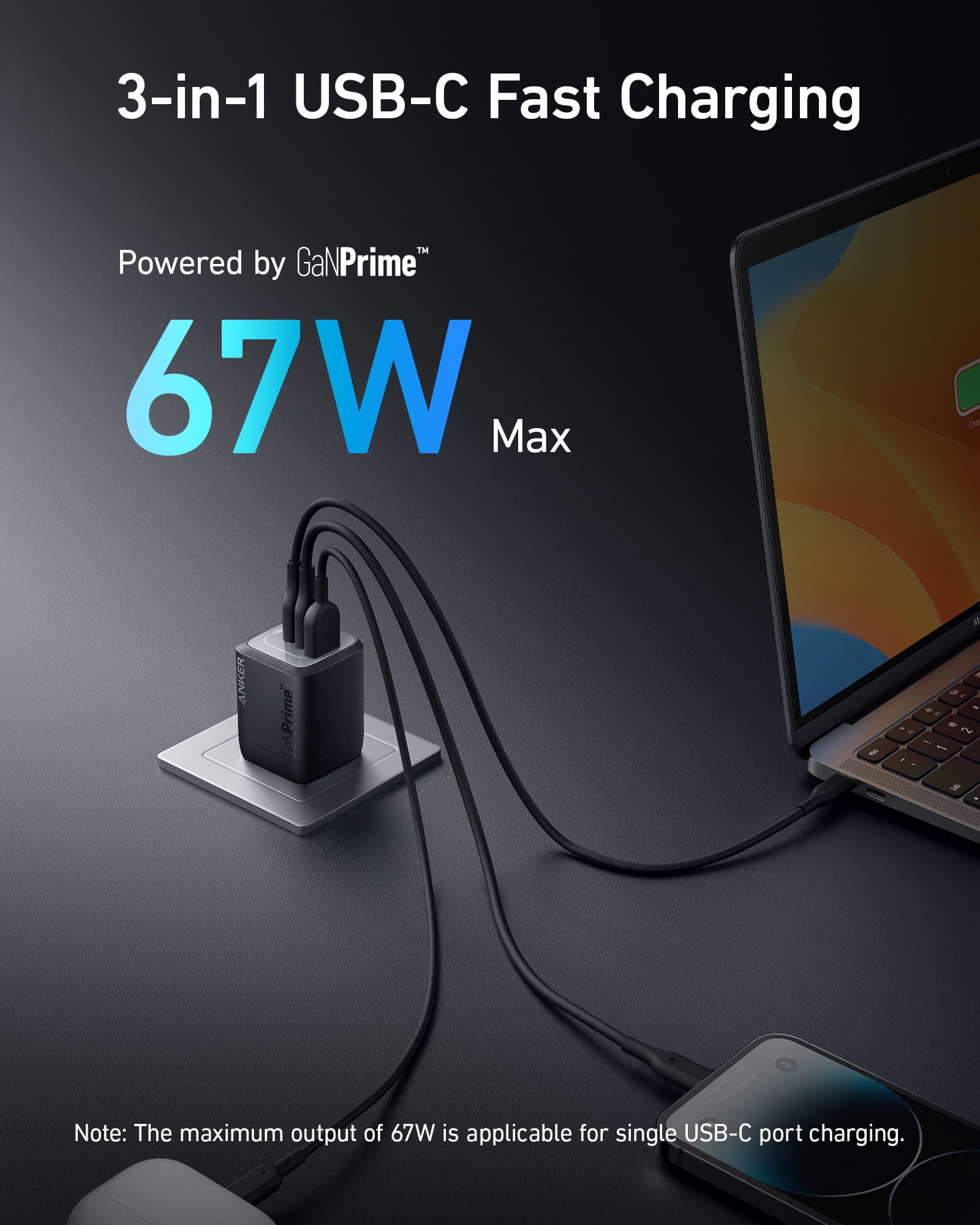 Anker Prime 67W GaN Wall Charger (3 Ports) - We The Collective