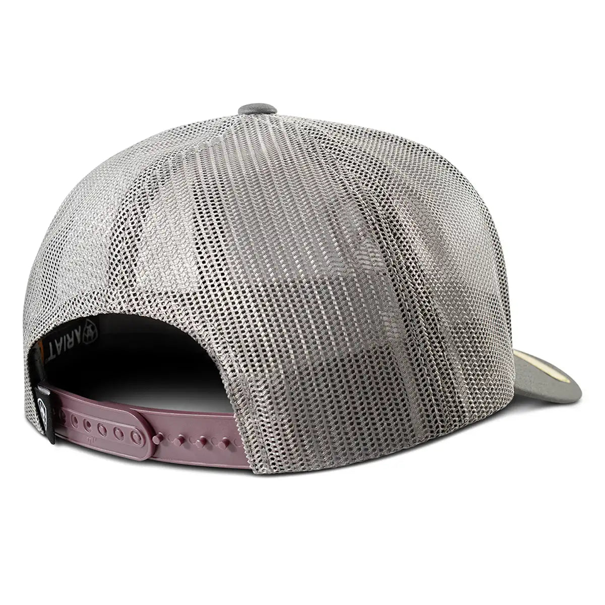 ARIAT 3D Embroidered Shield ( Burgundy/Grey )- Trucker Cap - OVERLANDERS Outfitter