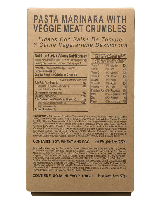 Case of 12 Alpenglow emergency MRE meals in standard variety, showcasing sealed packaging and meal contents.
