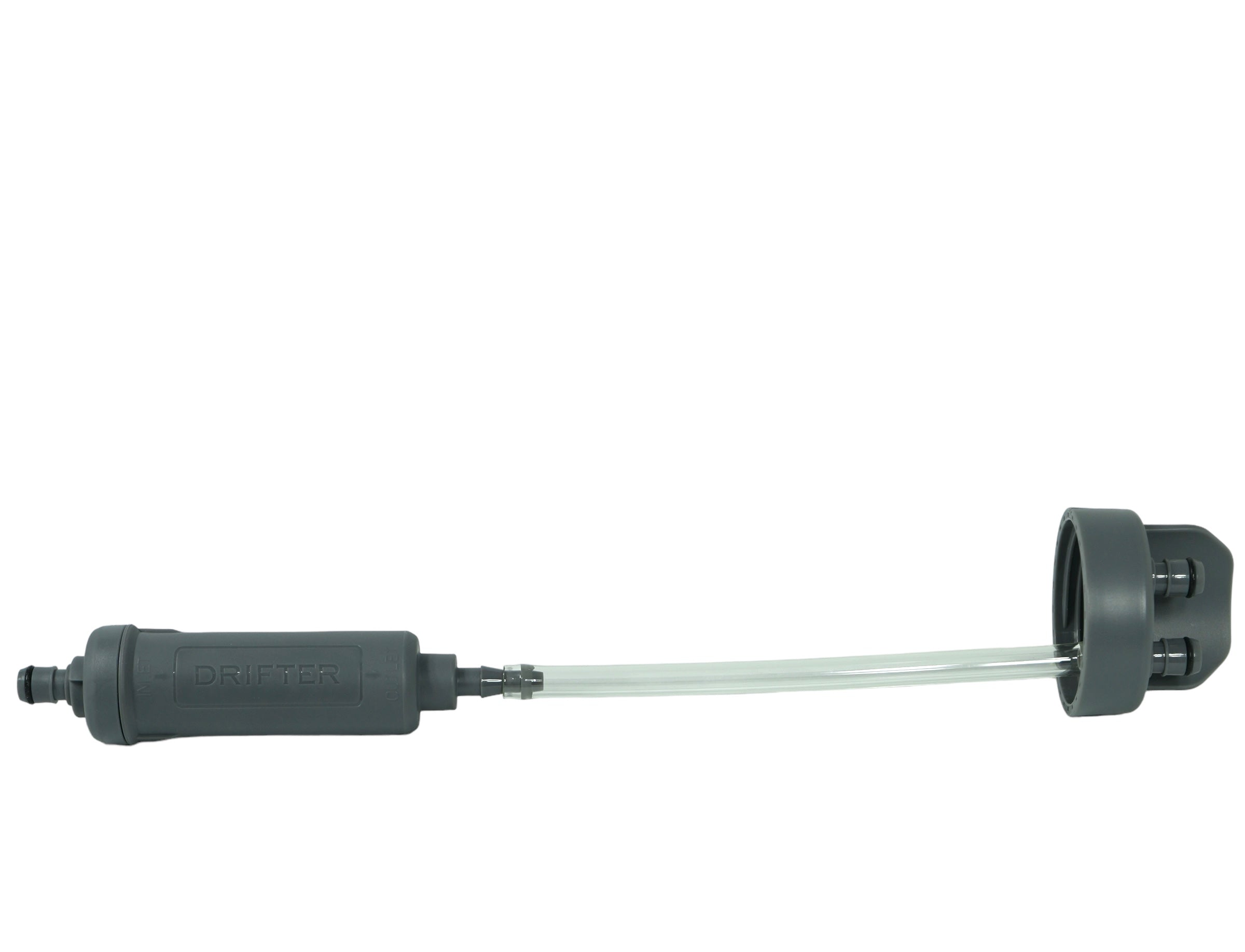 Drifter Hydration Traveler Water Filter with a sleek design, showcasing the filter and its compact size for travel.