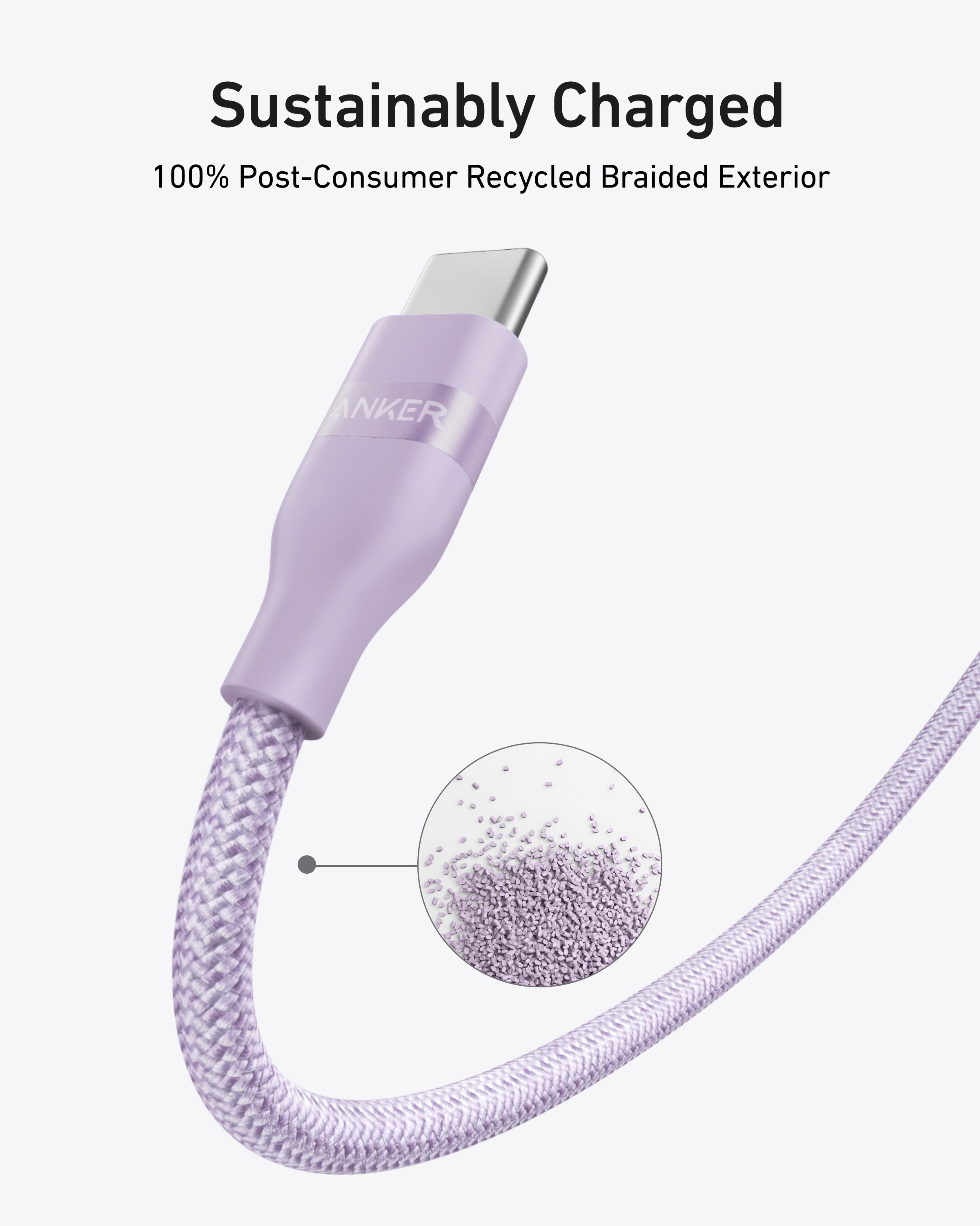 Anker USB-C to USB-C Cable (3 ft / 6 ft, 240W, Upcycled-Braided) - We The Collective