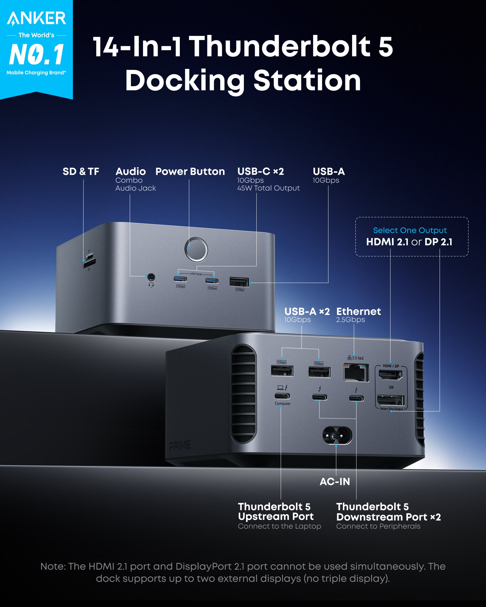 Anker Prime TB5 Docking Station (14-in-1, 8K, Thunderbolt 5 ) - We The Collective