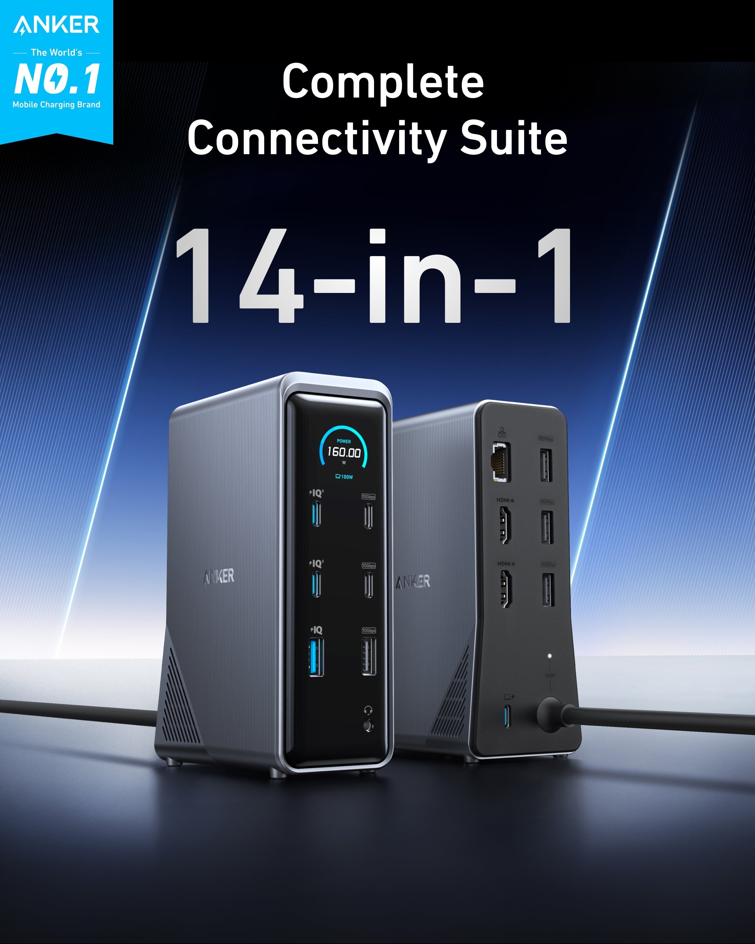 Anker Prime Charging Docking Station (14-in-1, Dual Display, 160W) - We The Collective