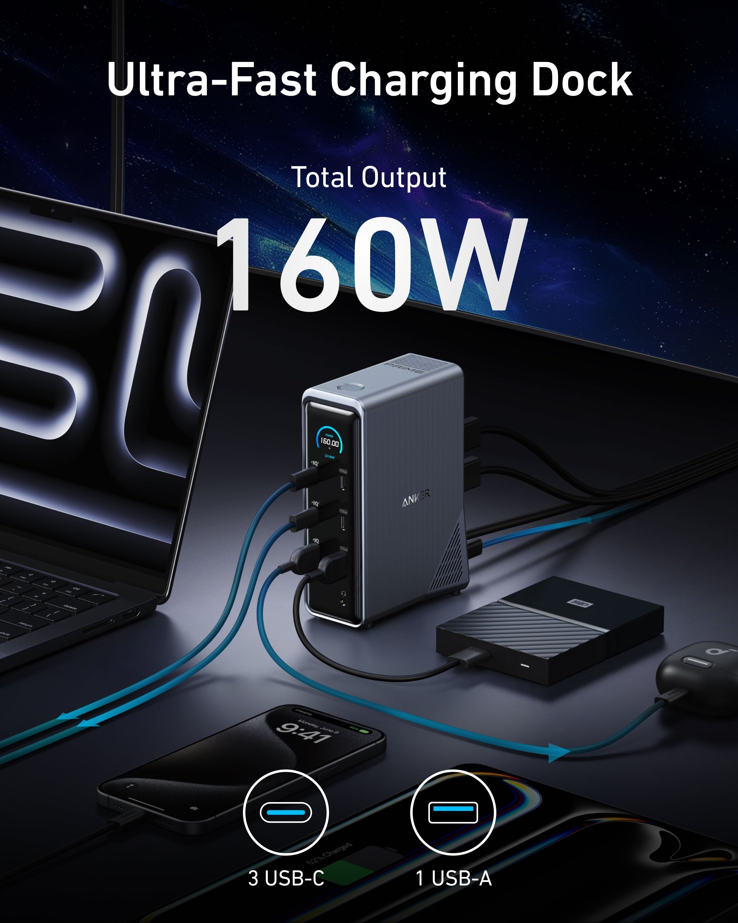 Anker Prime Charging Docking Station (14-in-1, Dual Display, 160W) - We The Collective