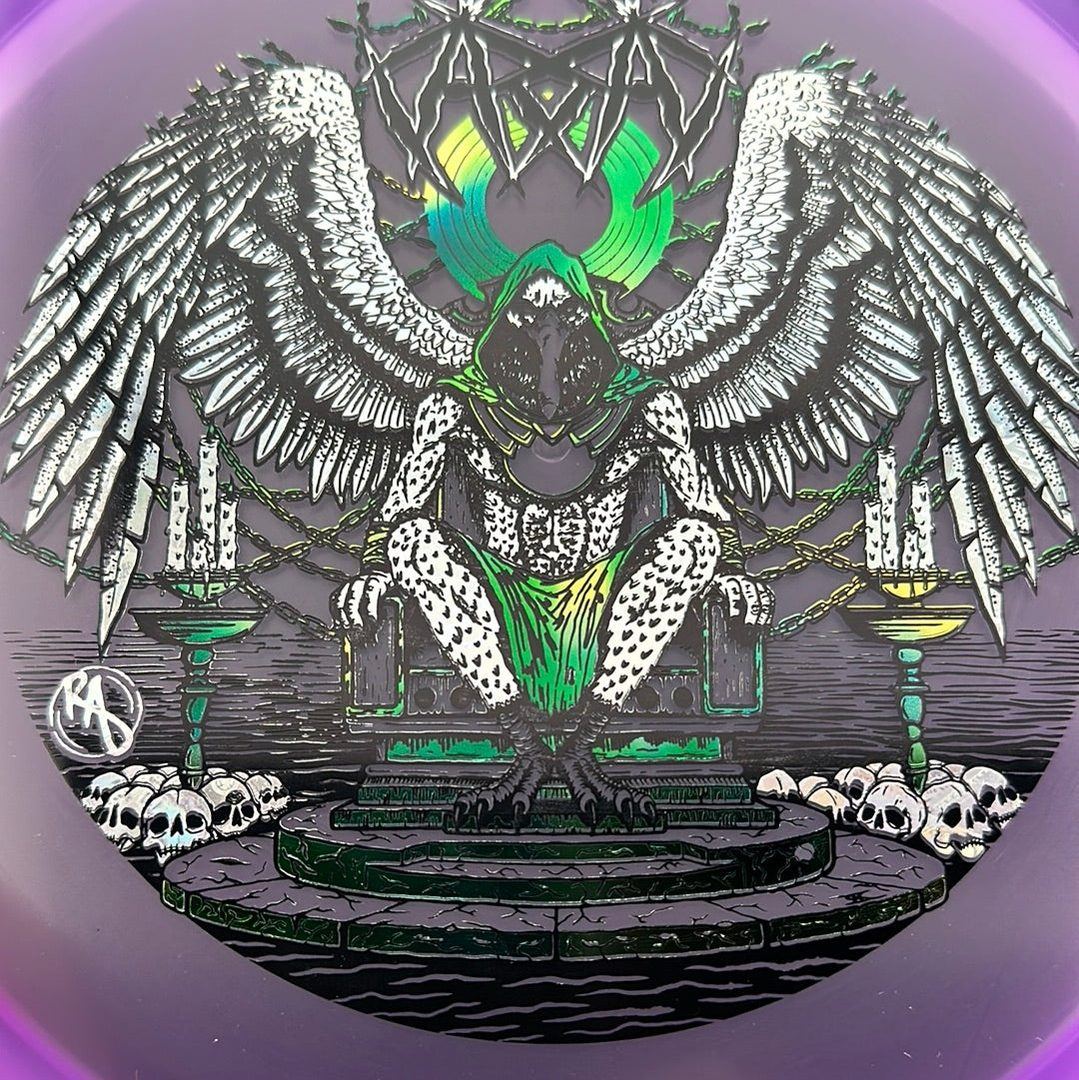 CryZtal Buzzz disc golf disc by Rare Air Discs, featuring Karudi the Overseer artwork from Cult of RAD series.