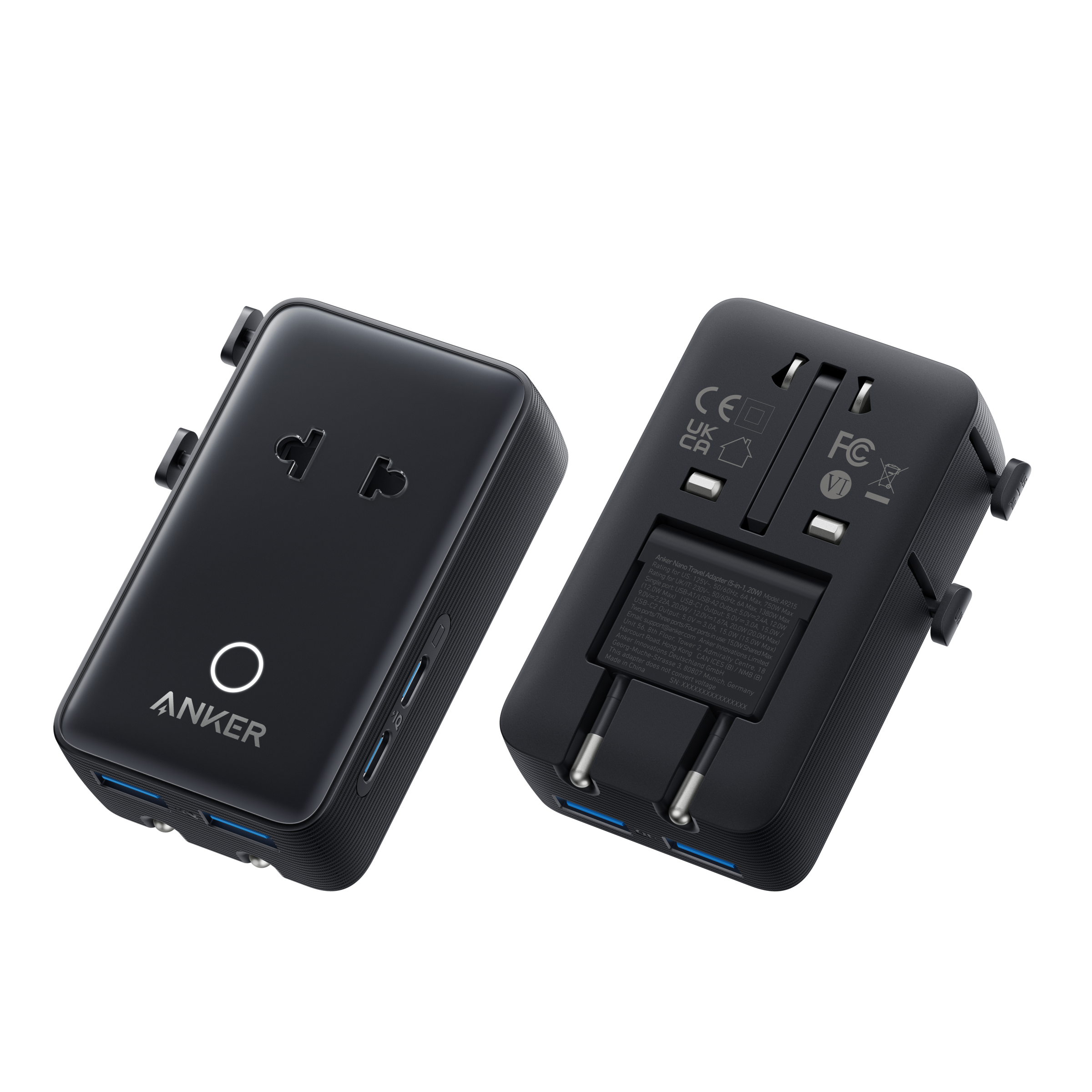 Anker Nano Travel Adapter (5-in-1, 20W, 1-Pack) - We The Collective