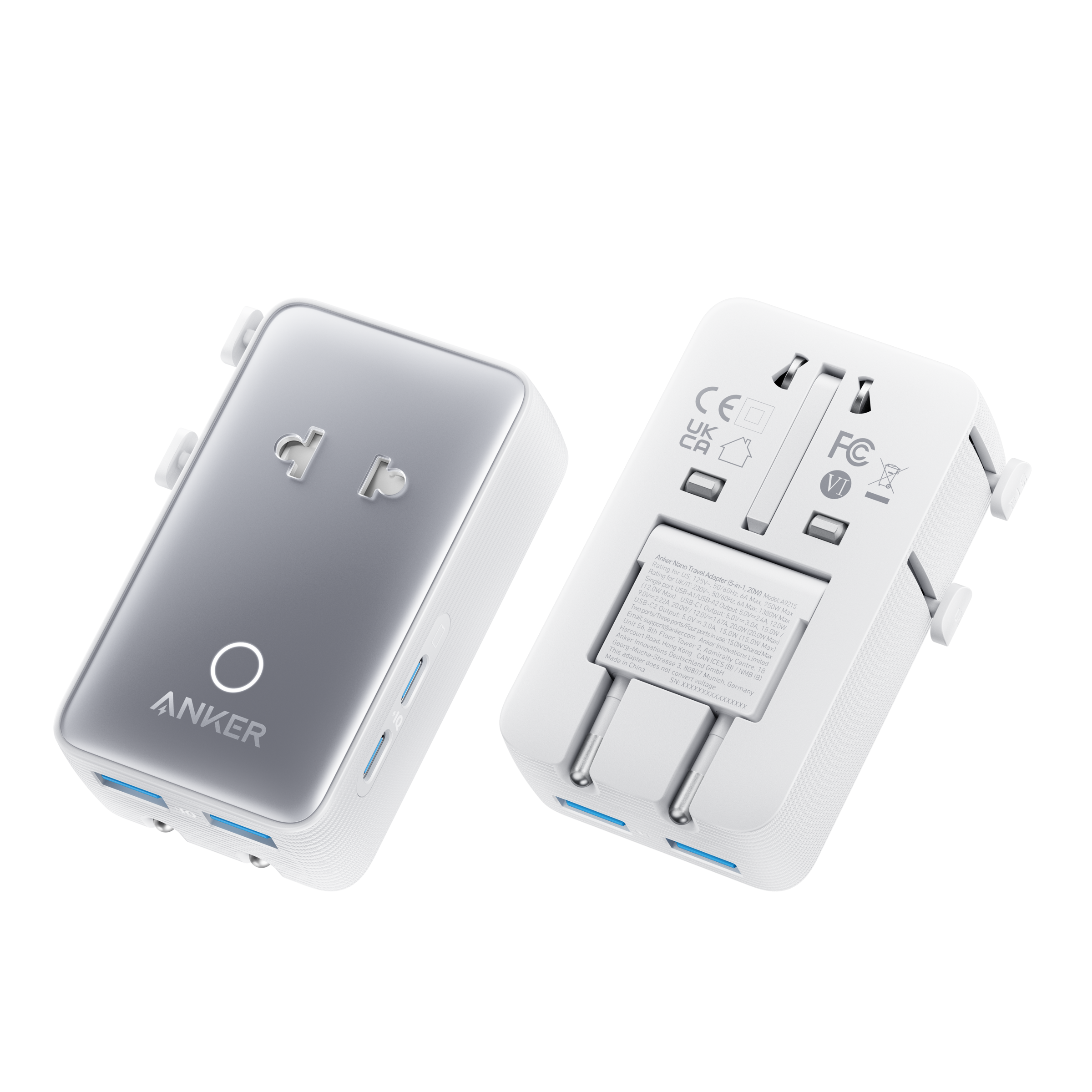 Anker Nano Travel Adapter (5-in-1, 20W, 1-Pack) - We The Collective