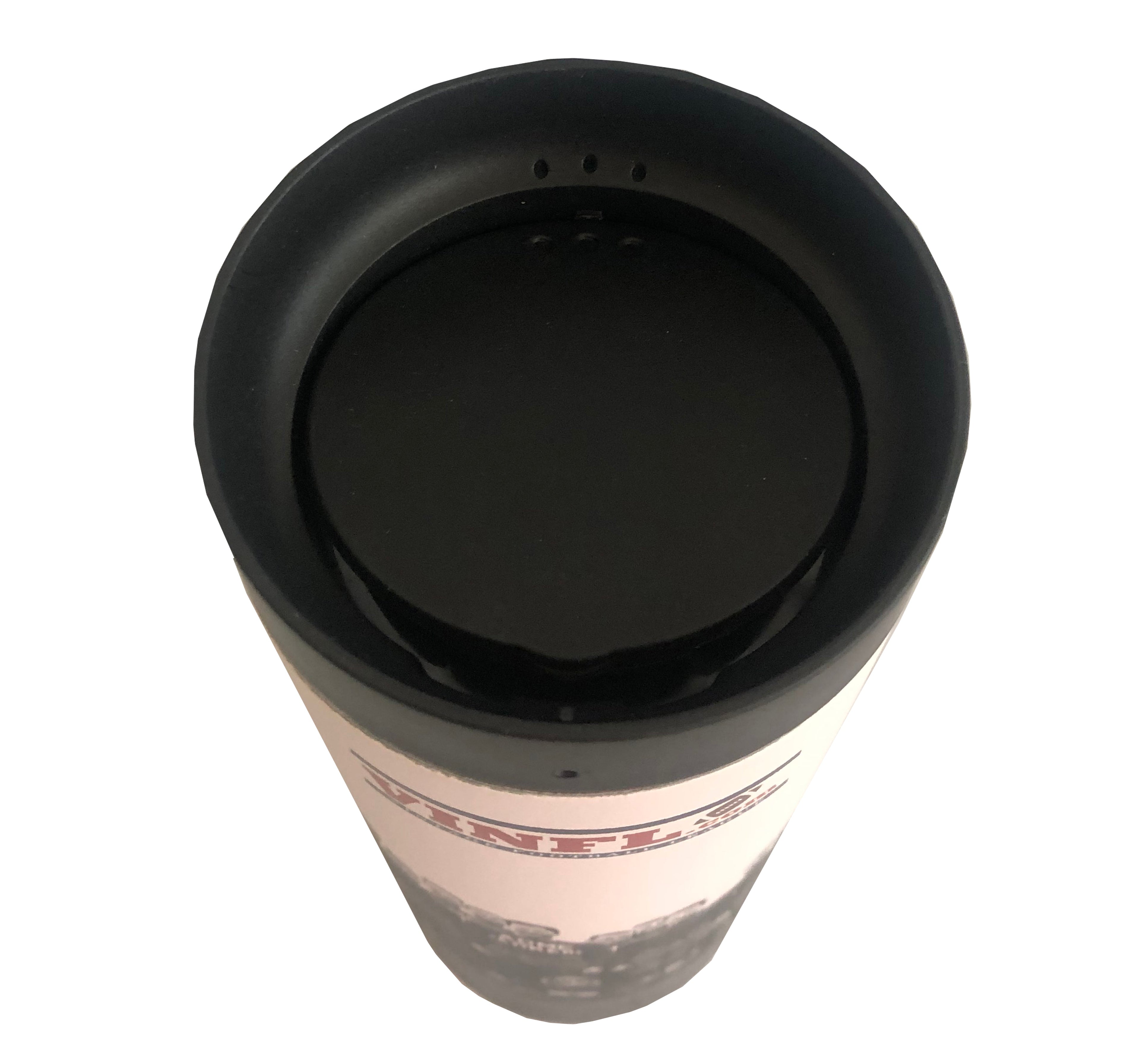 ACME Packers 20 oz hot and cold beverage bottle with lid, made by Cognito Brands, Inc., showing the bottle's lid and design.