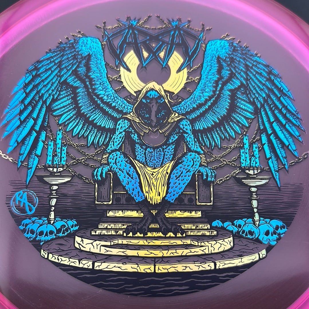 CryZtal Buzzz disc golf disc by Rare Air Discs, featuring Karudi the Overseer design from Cult of RAD collection.