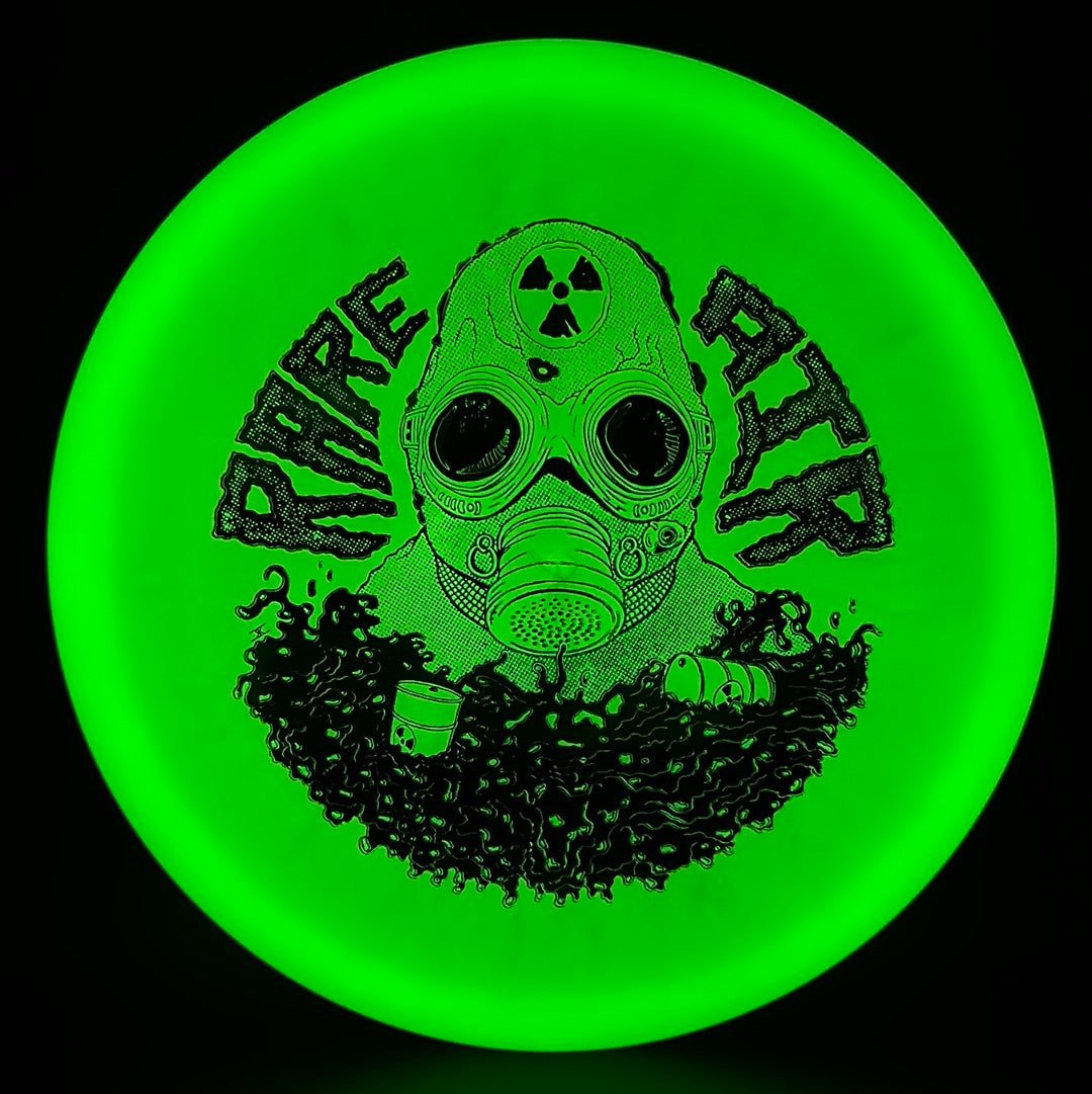 Color Lunar Recon Mortar F2 disc golf disc by Rare Air Discs featuring a Radioactive Man stamp in vibrant colors.