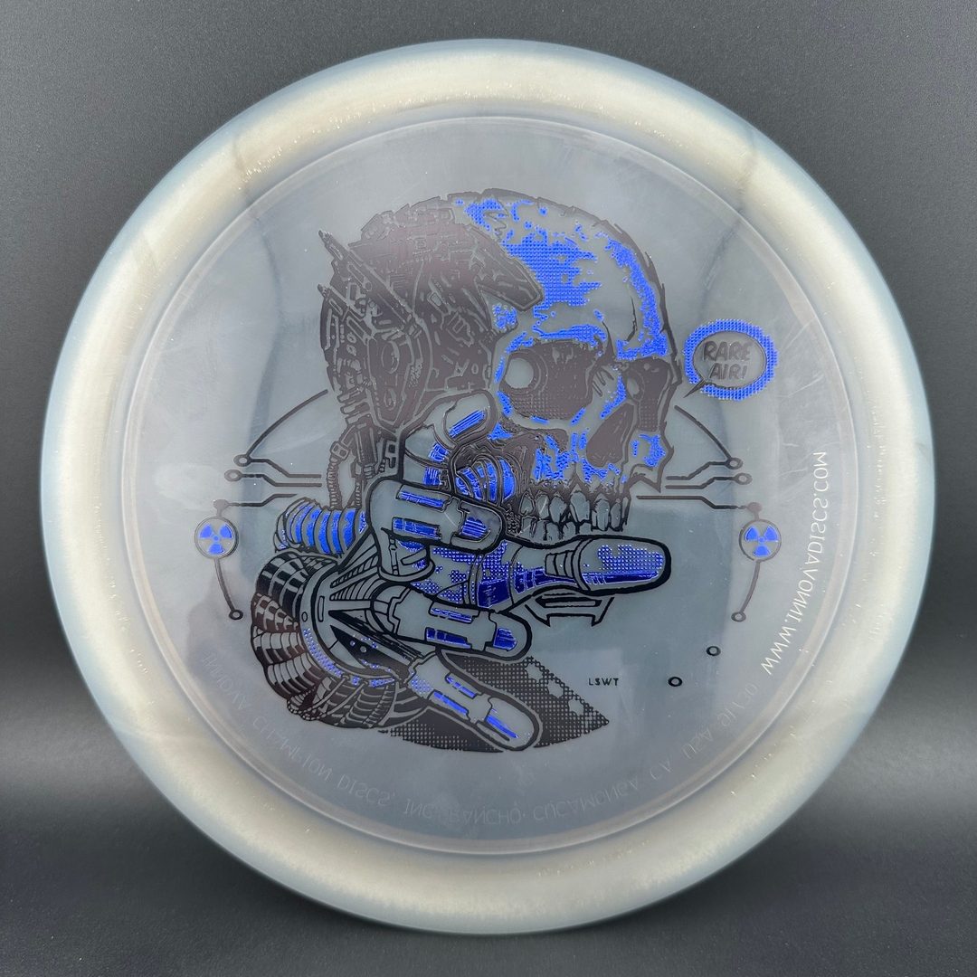 Rare Air Discs Gummy C-Blend Aztec disc golf disc in vibrant colors, featuring bold Aztec design and brand logo.