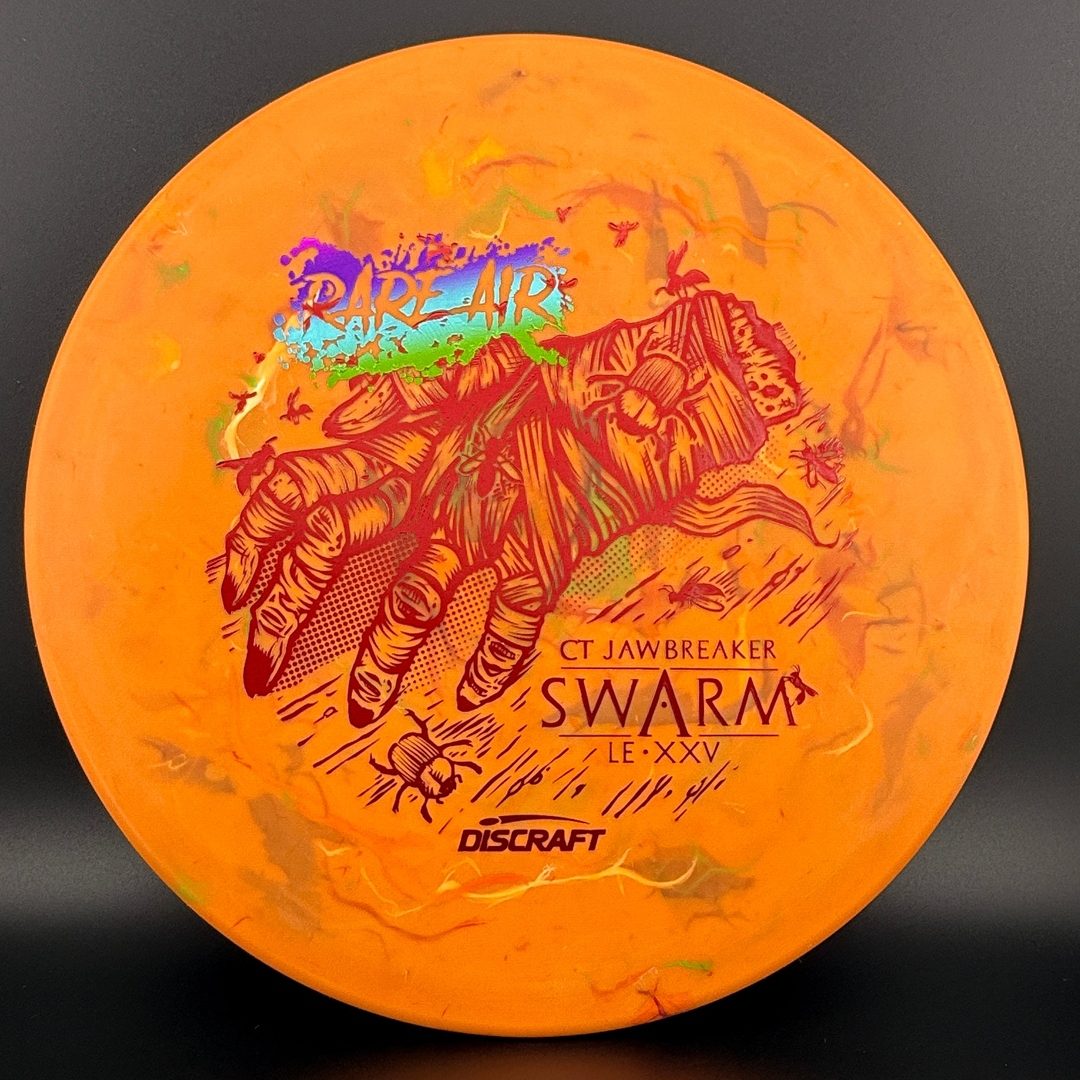 Rare Air Discs CT Jawbreaker Swarm disc golf disc with ledgestone pattern and vibrant colors, ideal for competitive play.