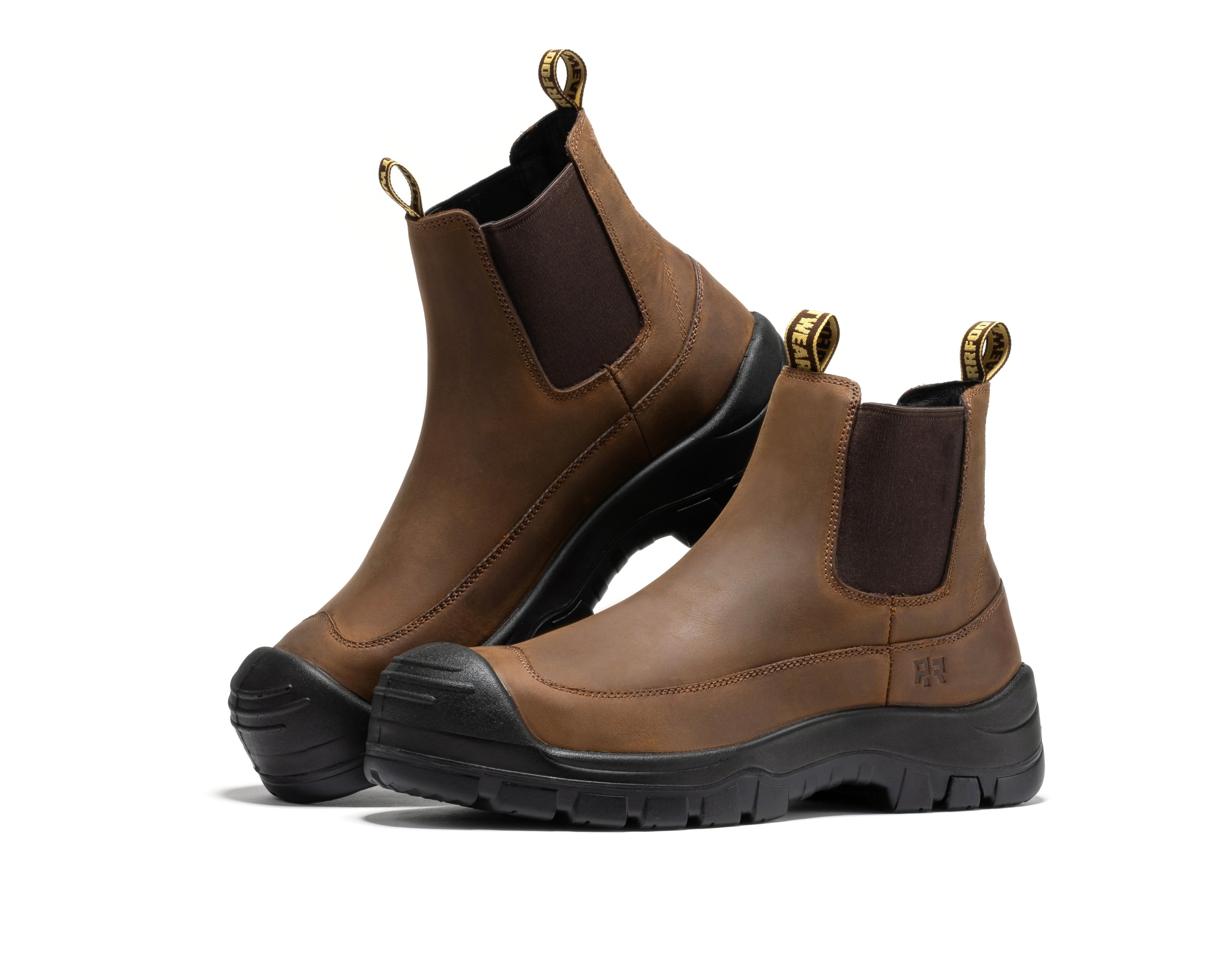 ROCKROOSTER Woodland Brown 6 inch Composite Toe Pull-on Leather Work Boots AK664 - We The Collective