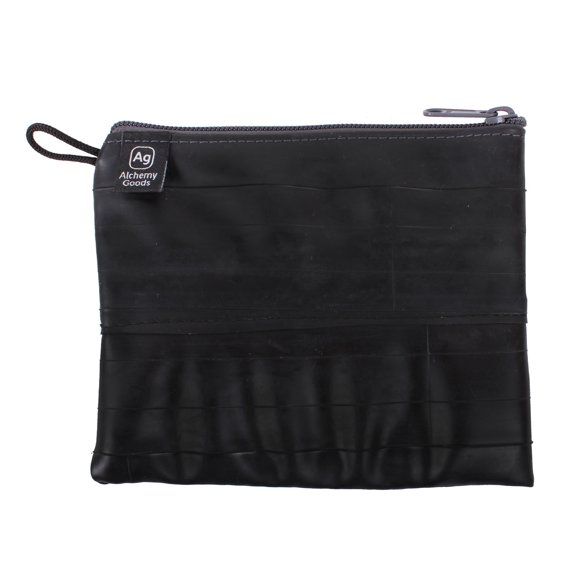 Large ZEITBIKE Alchemy Goods zipper pouch with liner, in coal color, designed for bags and panniers storage.